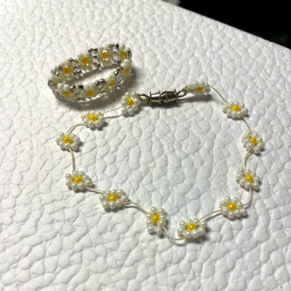 Beaded Ring and Bracelet set